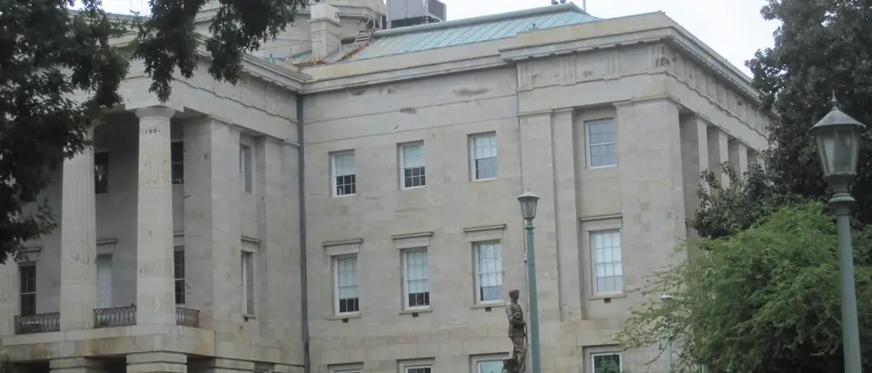 The side of the North Carolina State Capitol in Raleigh